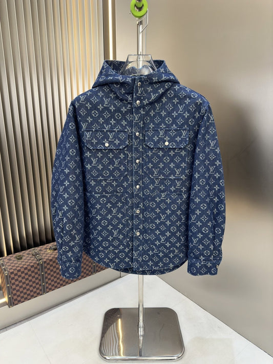 LV Allover Pattern Hooded Jacket