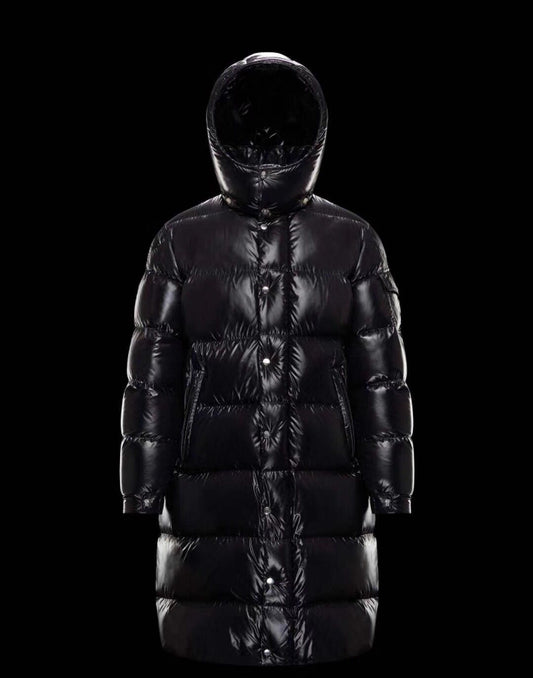 Moncler Glossy Hooded Long Down Coat