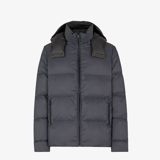 Fendi Grey Quilted Hooded Puffer Jacket