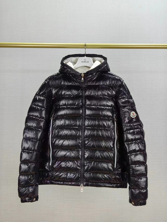 Moncler Hooded Glossy Short Down Coat