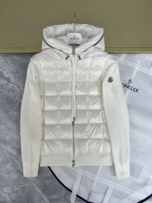Moncler Hooded Knit Quilted Jacket