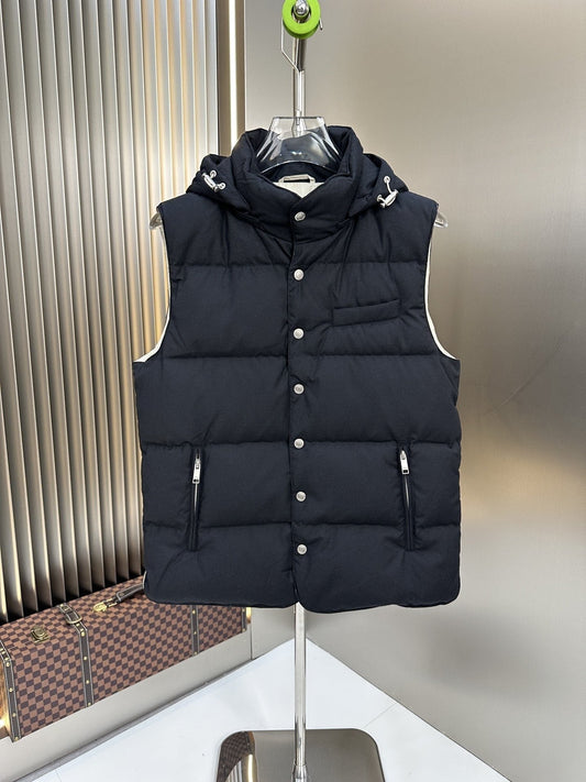 Prada Quilted Hooded Down Vest