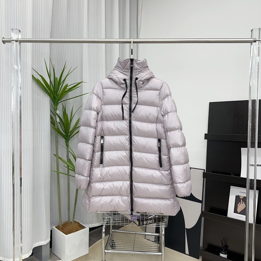 Moncler Women's Hooded Quilted Long Down Coat