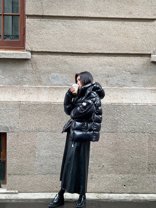 Moncler Maya 70 High-Shine Hooded Puffer Coat