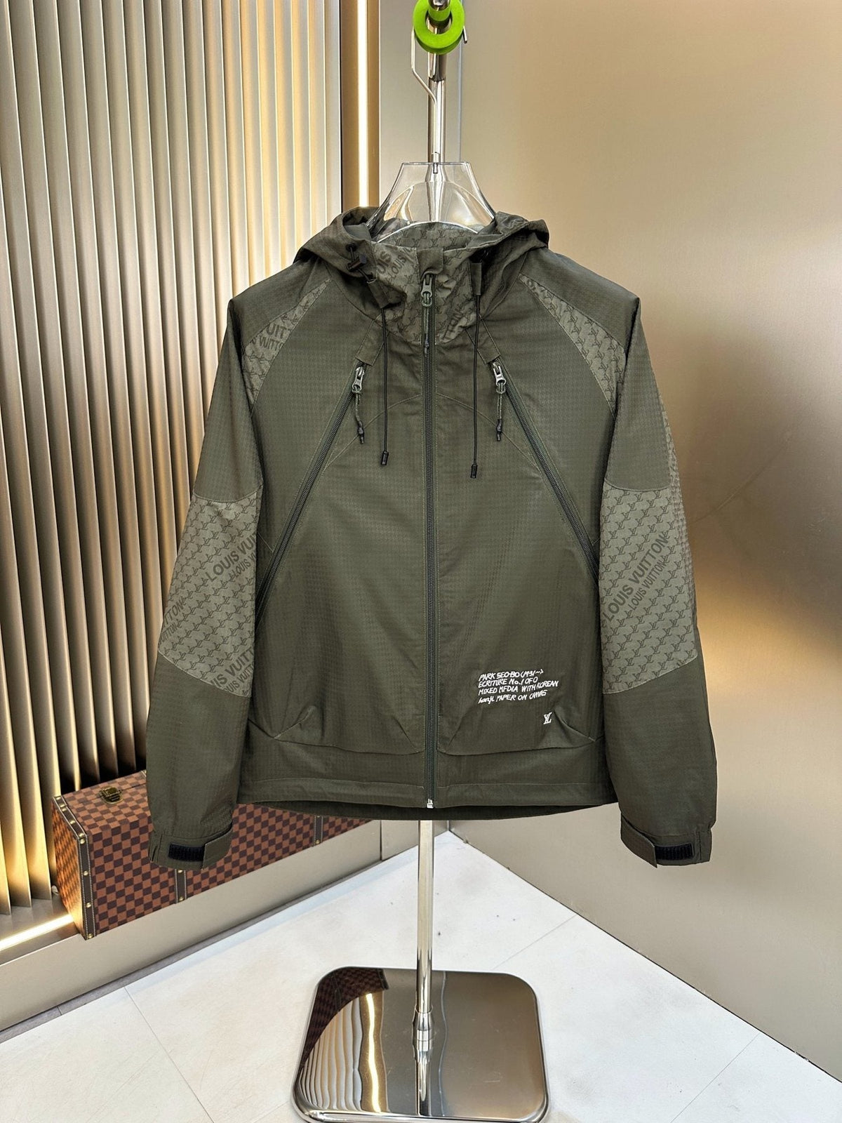 LV Hooded Zip-Front Jacket