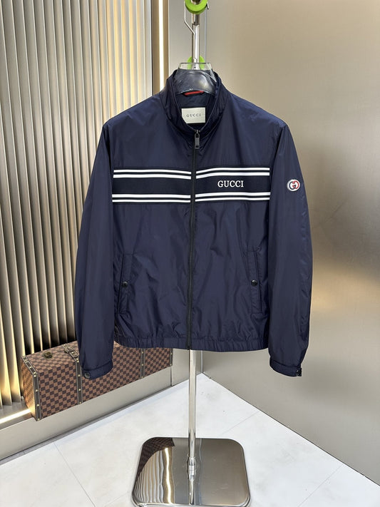 Gucci Chest Stripe Zip-Front Jacket