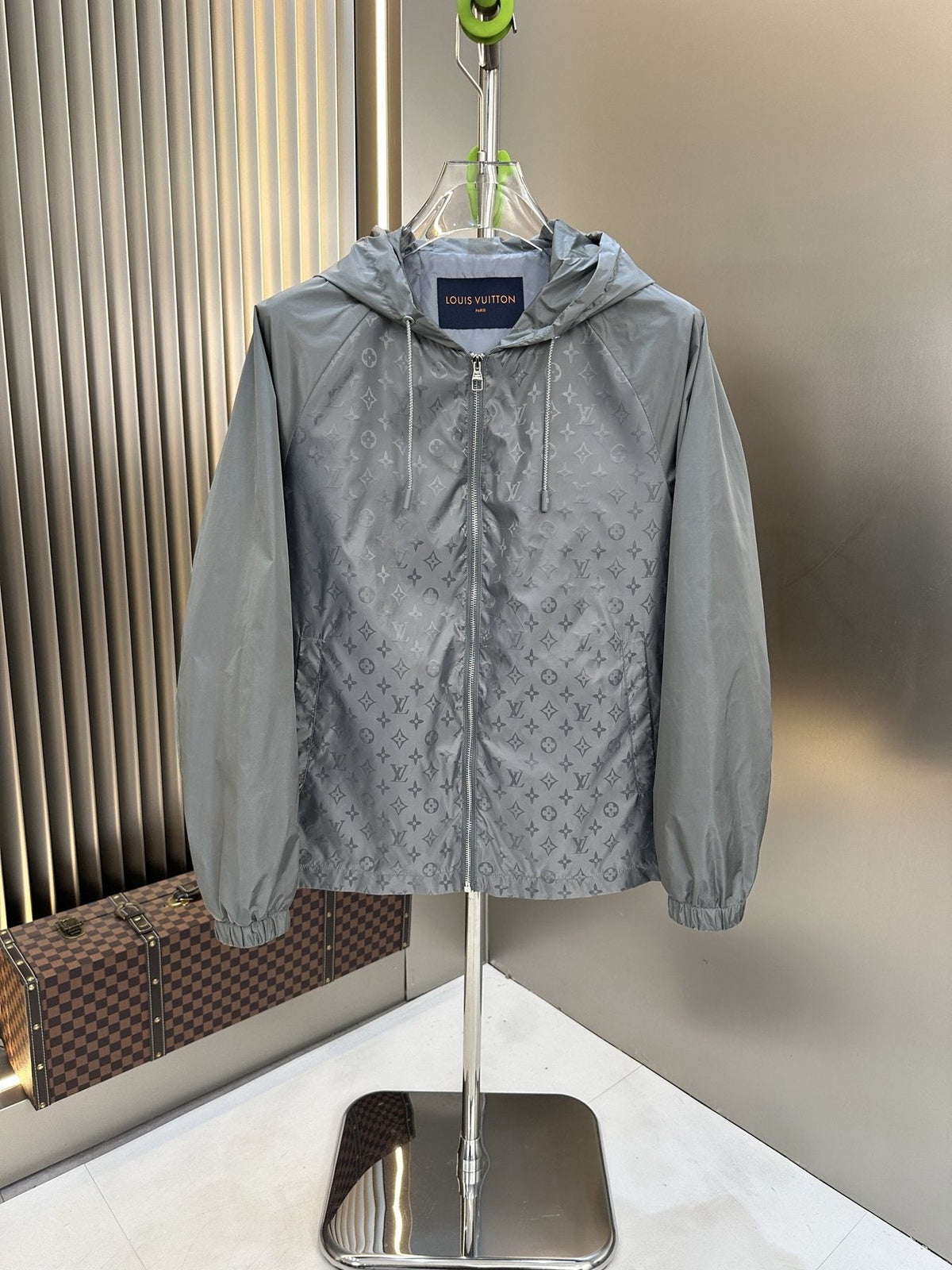 LV Tonal Monogram Hooded Windbreaker