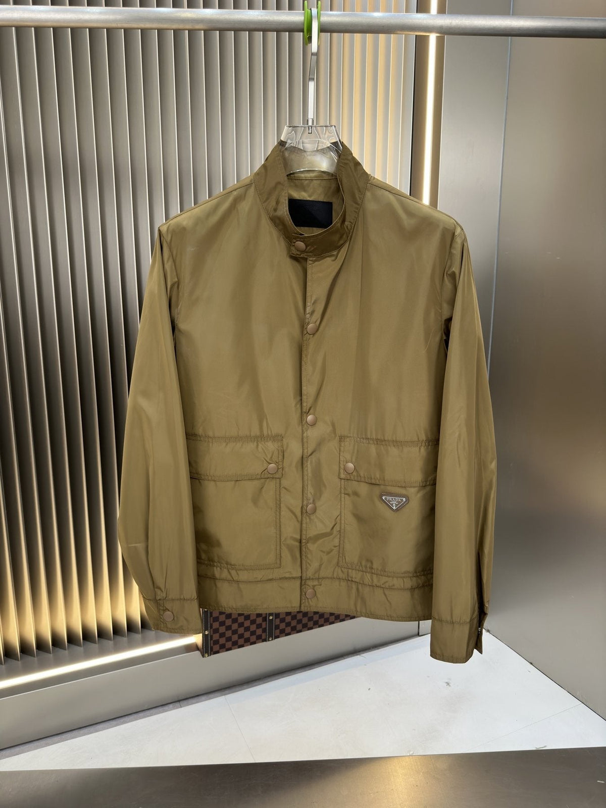Prada Stand Collar Zip-Front Jacket