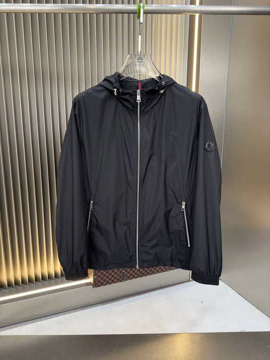 Moncler Hooded Contrast Trim Zip Jacket