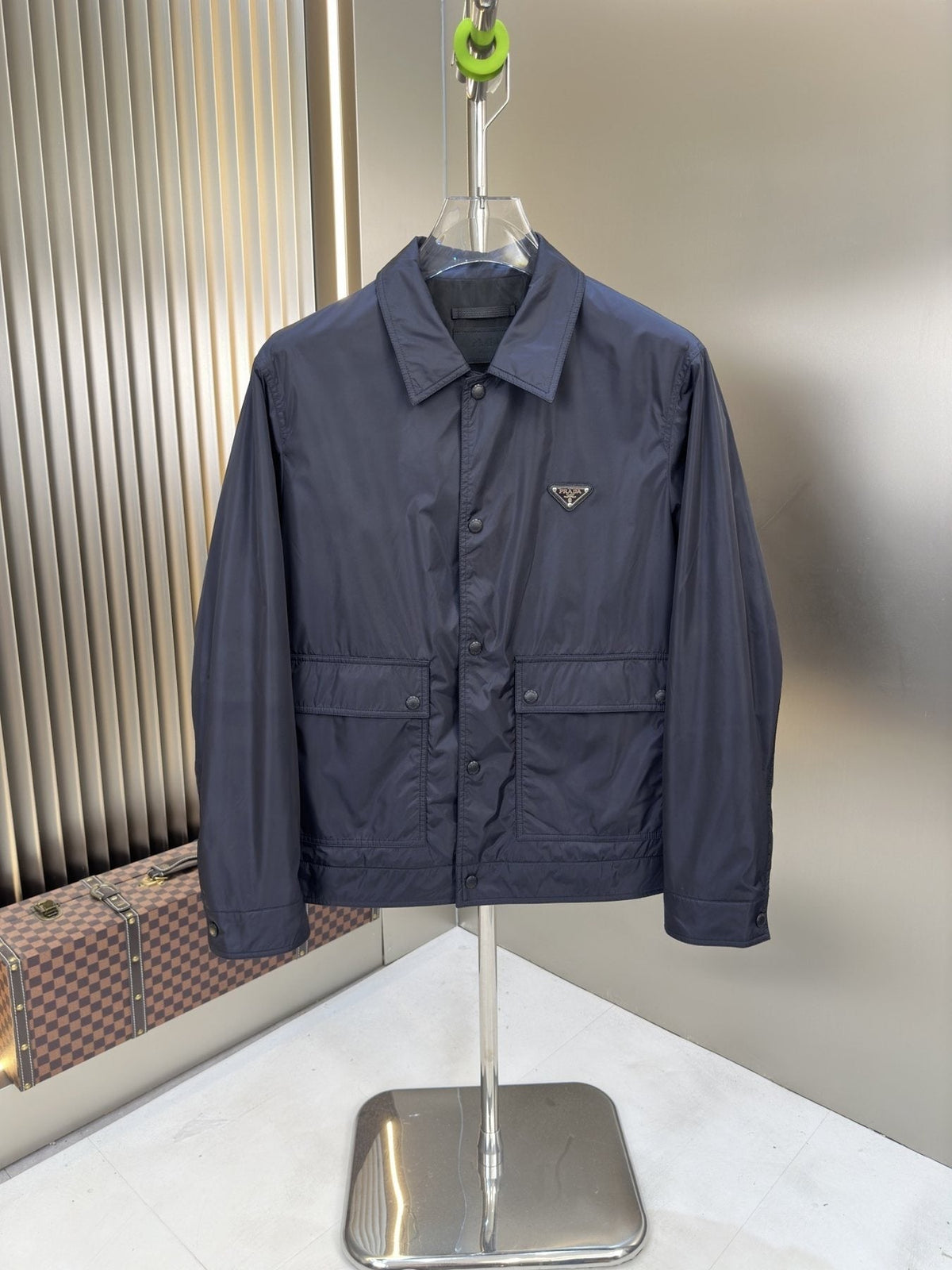 Prada Button-Front Flap-Pocket Jacket