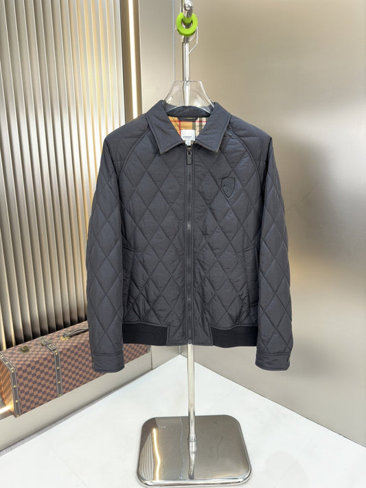 Burberry Diamond-Quilted Check-Lined Jacket
