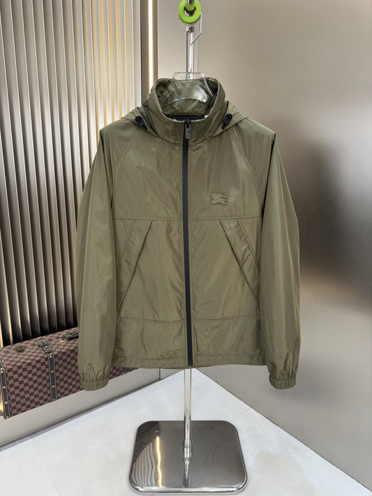 Burberry Hooded Zip-Front Jacket