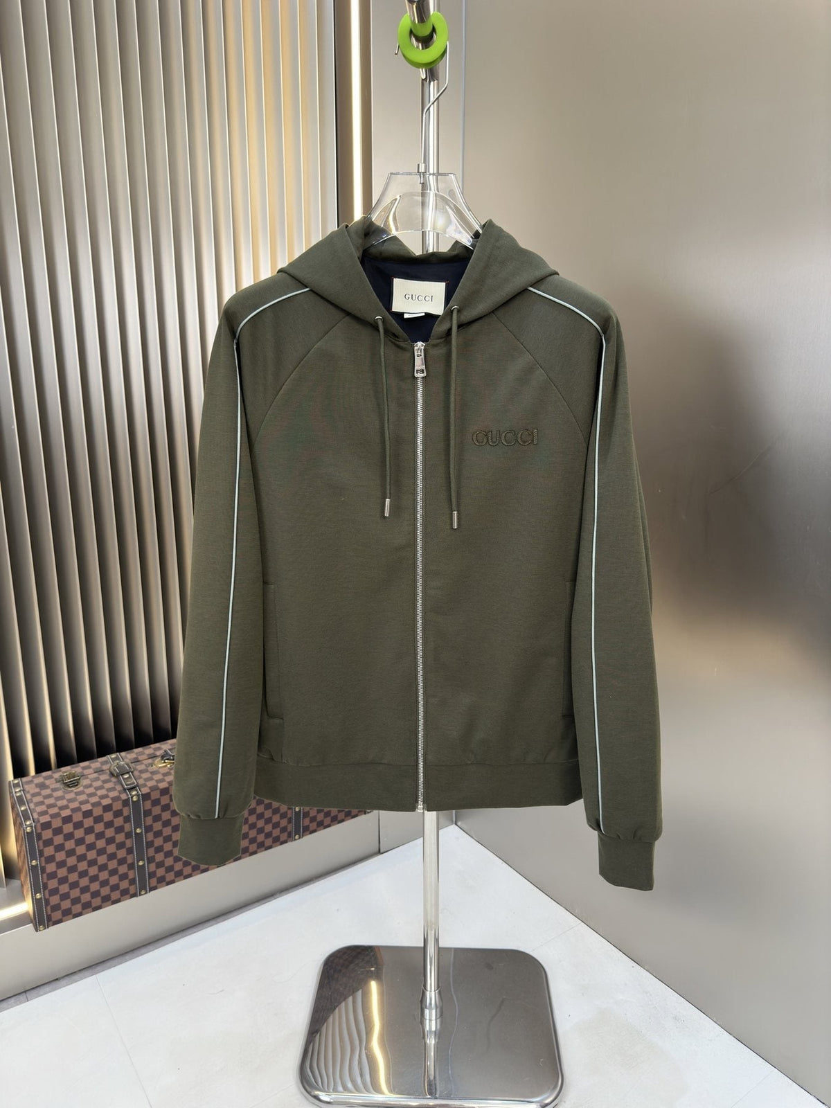Gucci Hooded Contrast-Piping Jacket