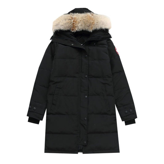 Canada Goose Long Quilted Fur-Trim Hood Puffer Jacket