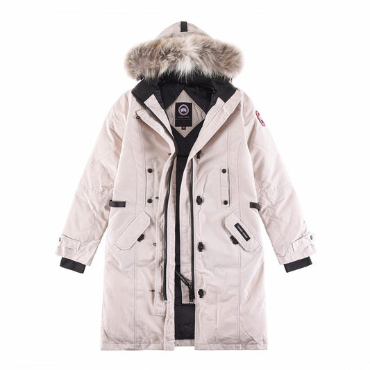 Canada Goose Women's Fur-Trim Hooded Long Down Jacket
