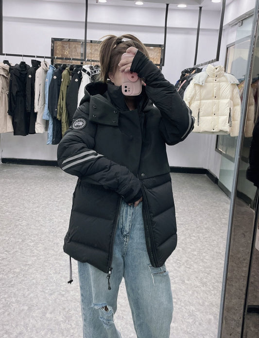 Canada Goose Black Hooded Quilted Puffer Jacket