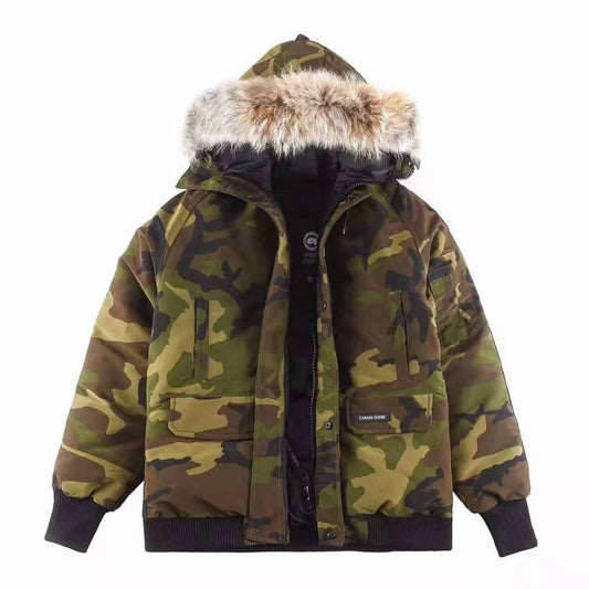 Canada Goose Fur-Trim Hooded Bomber Jacket