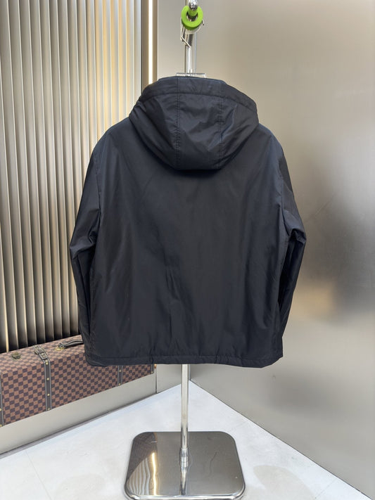 Prada Black Hooded Puffer Jacket