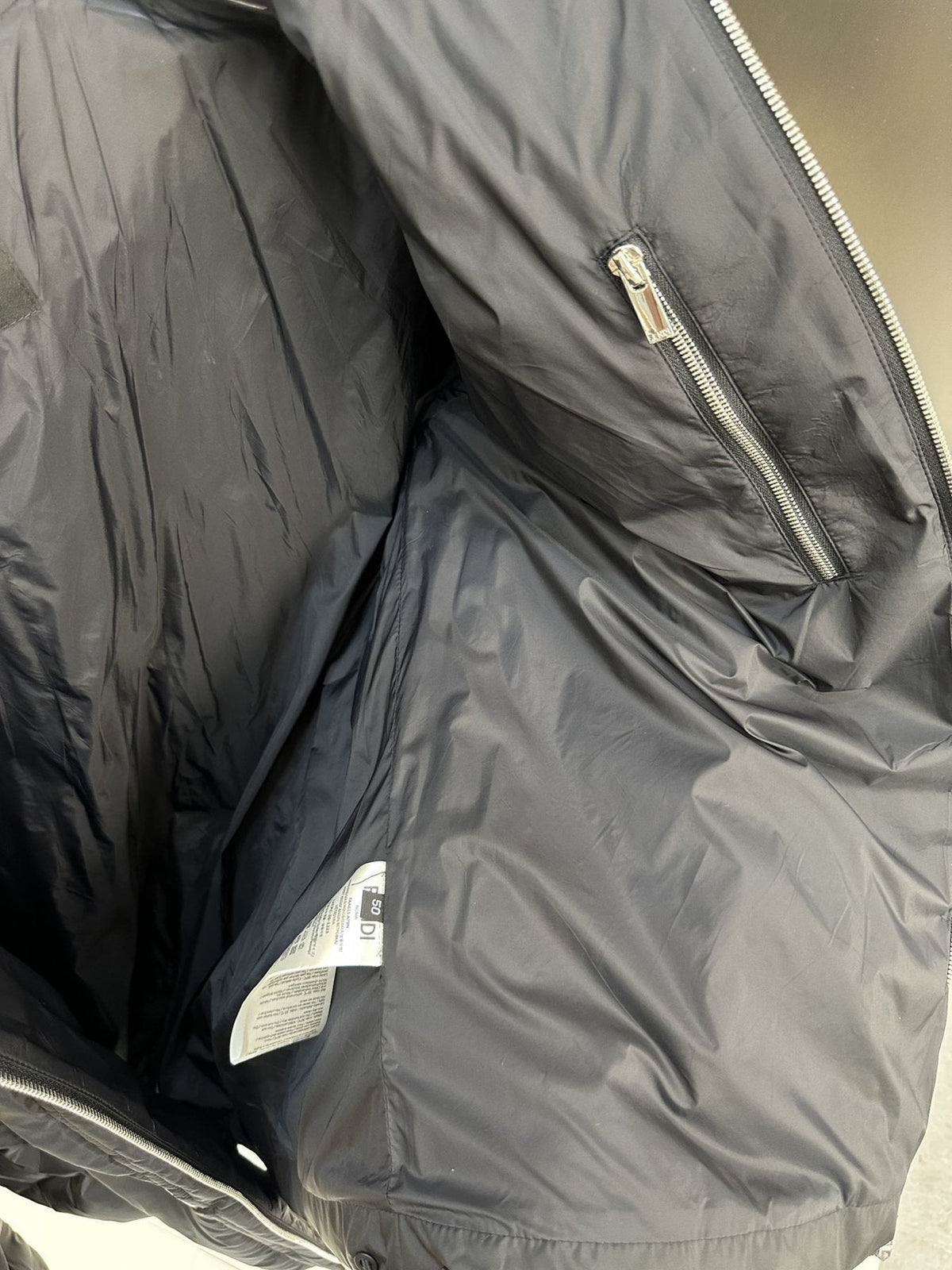 Fendi Black Hooded Tonal Geometric Puffer Jacket